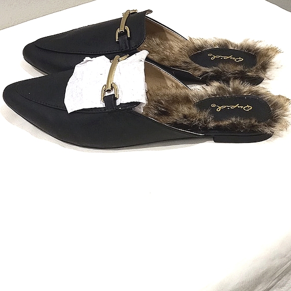 Qupid Mules with Faux Fur Footbed | size 8US - Picture 4 of 6